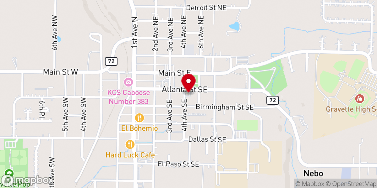 Map showing location of Church of God Holiness