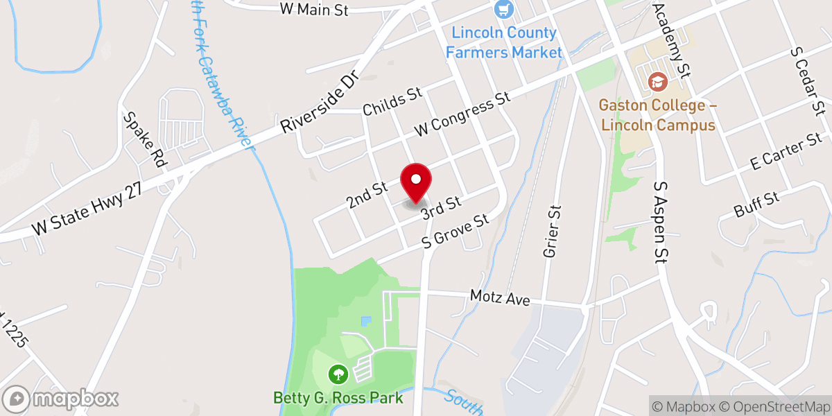 Map showing location of Rhyne Heights Church
