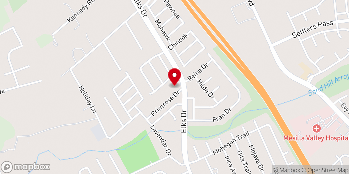 Map showing location of Calvary Christian Center