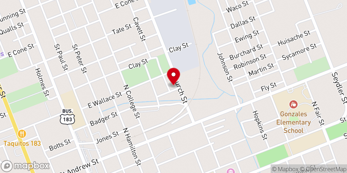 Map showing location of Iglesia Pentecostal Unida Hispana De Gonzales