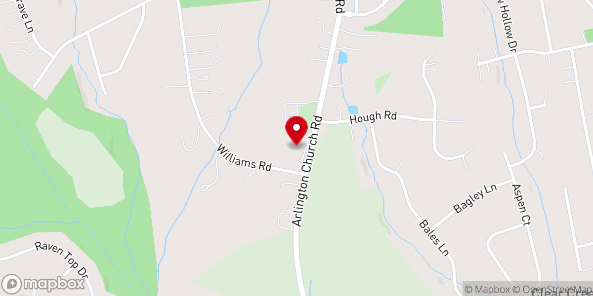 Map showing location of Arlington Baptist Church