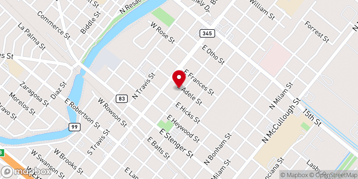 Map showing location of All Saints Episcopal Church of San Benito