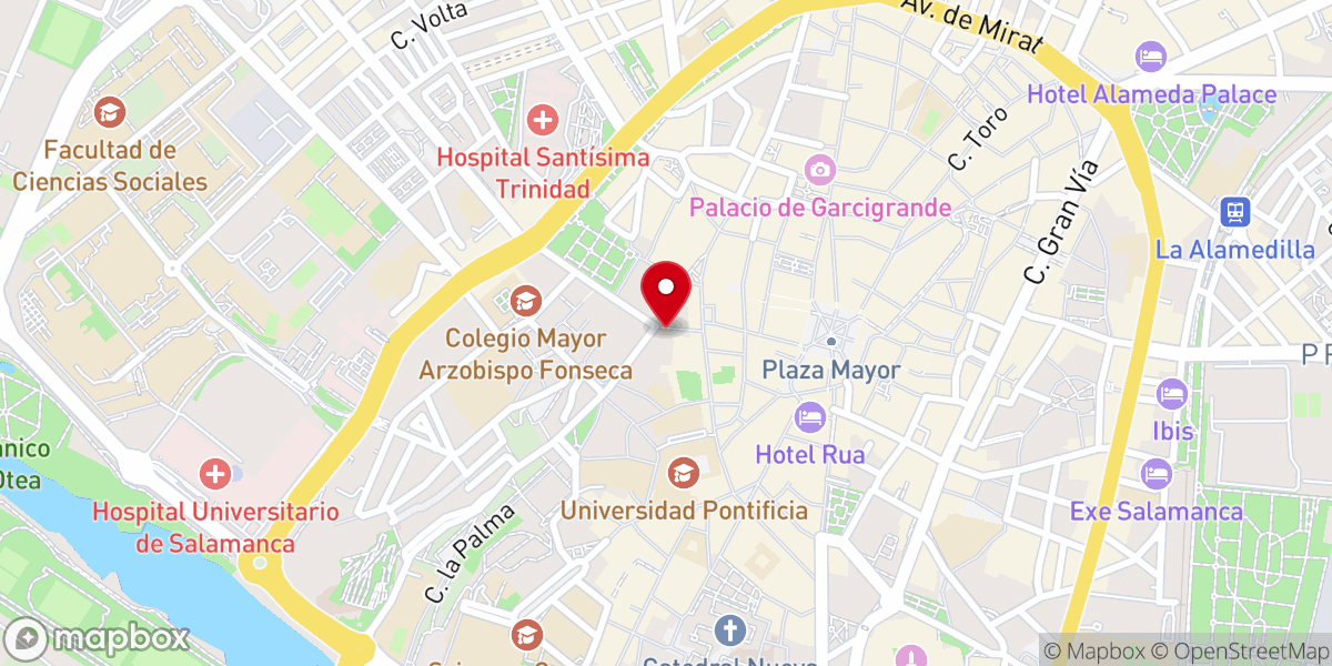 Map showing location of Iglesia de la Purísima