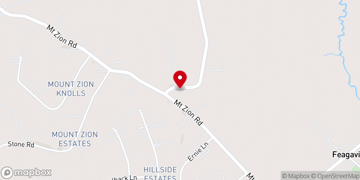 Map showing location of Mt Zion Lutheran Church