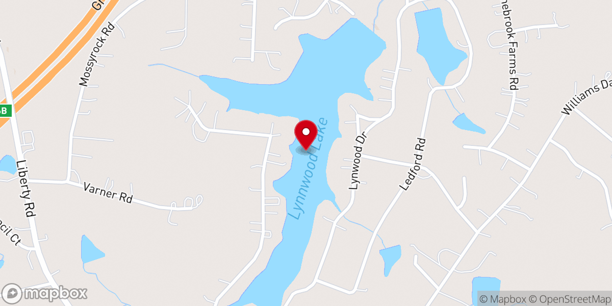 Map showing location of Lynwood Lakes Church
