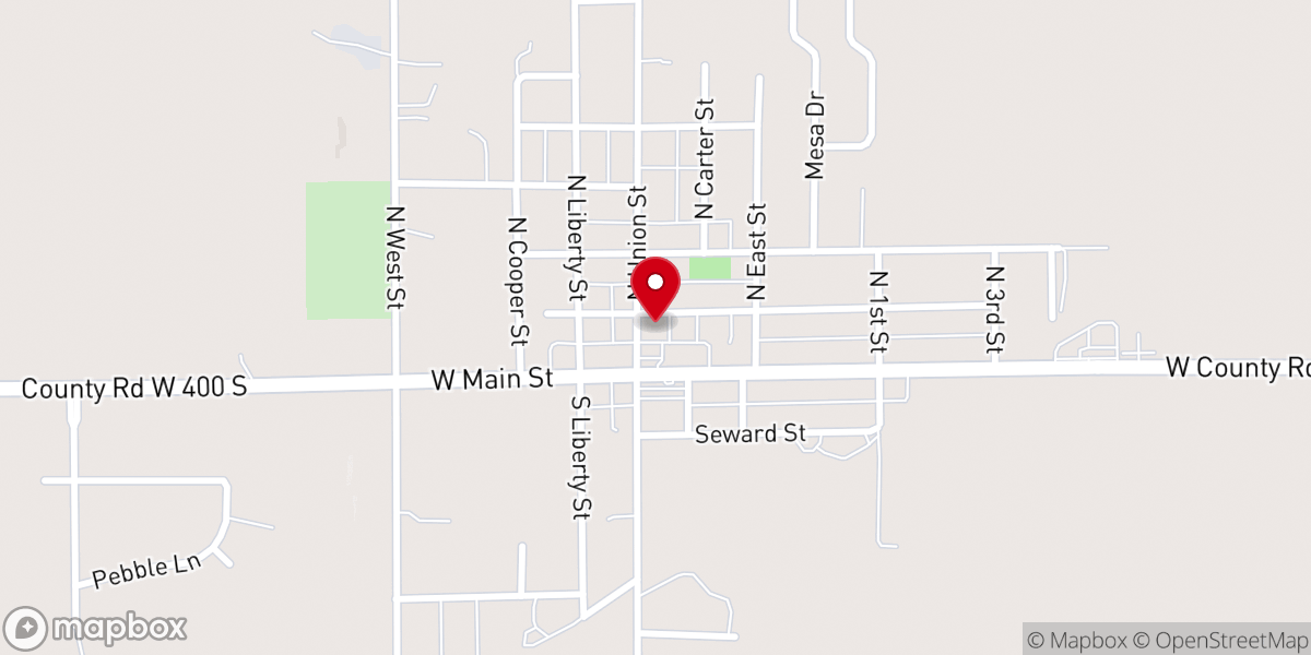 Map showing location of Russiaville United Methodist Church