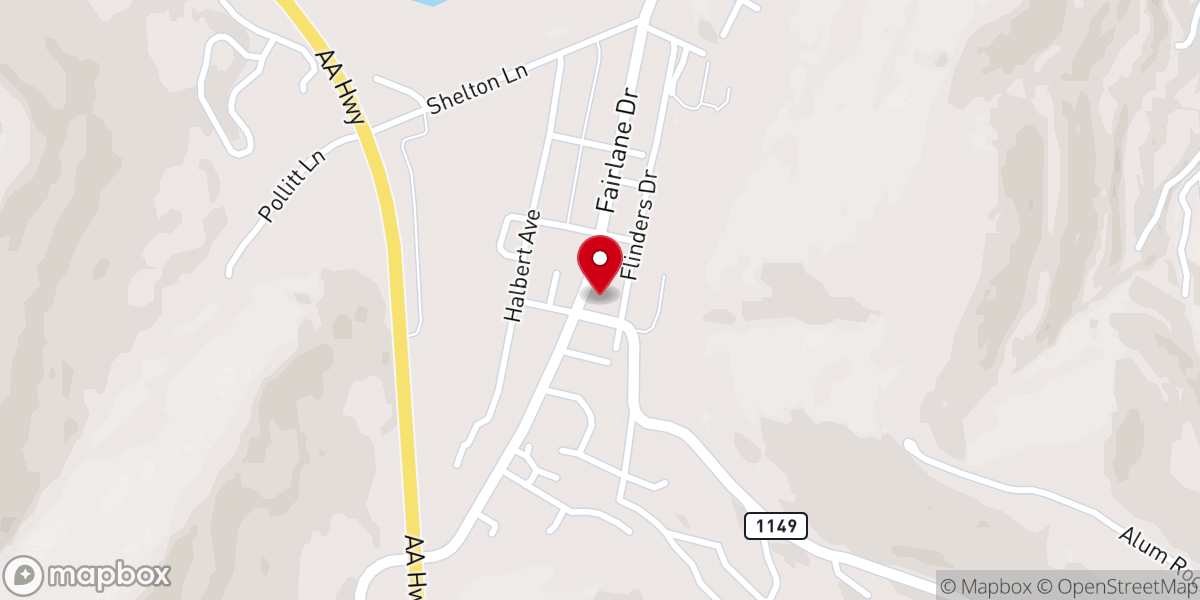 Map showing location of Vanceburg Apostolic Church