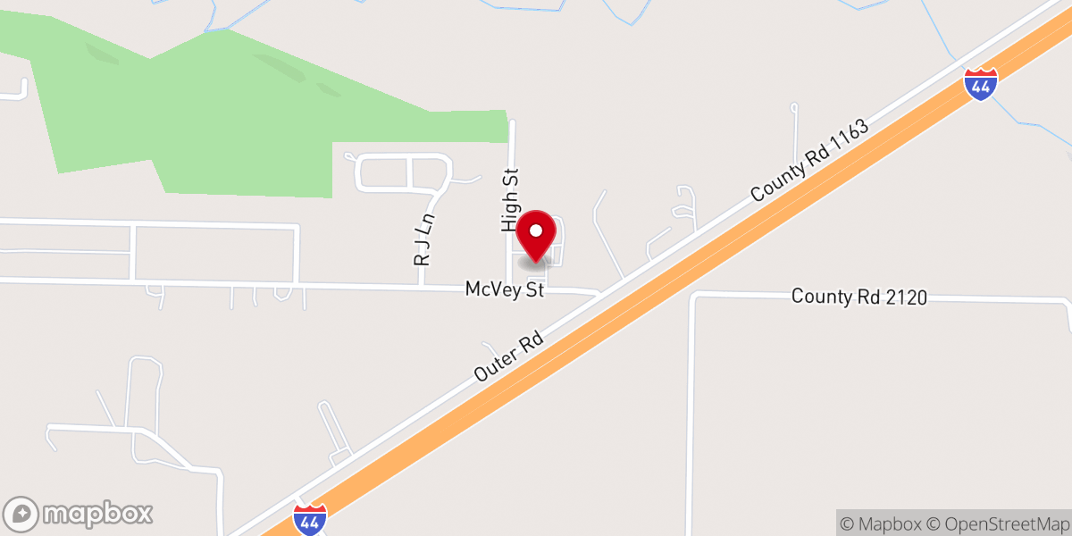Map showing location of Mt Vernon Christian Church