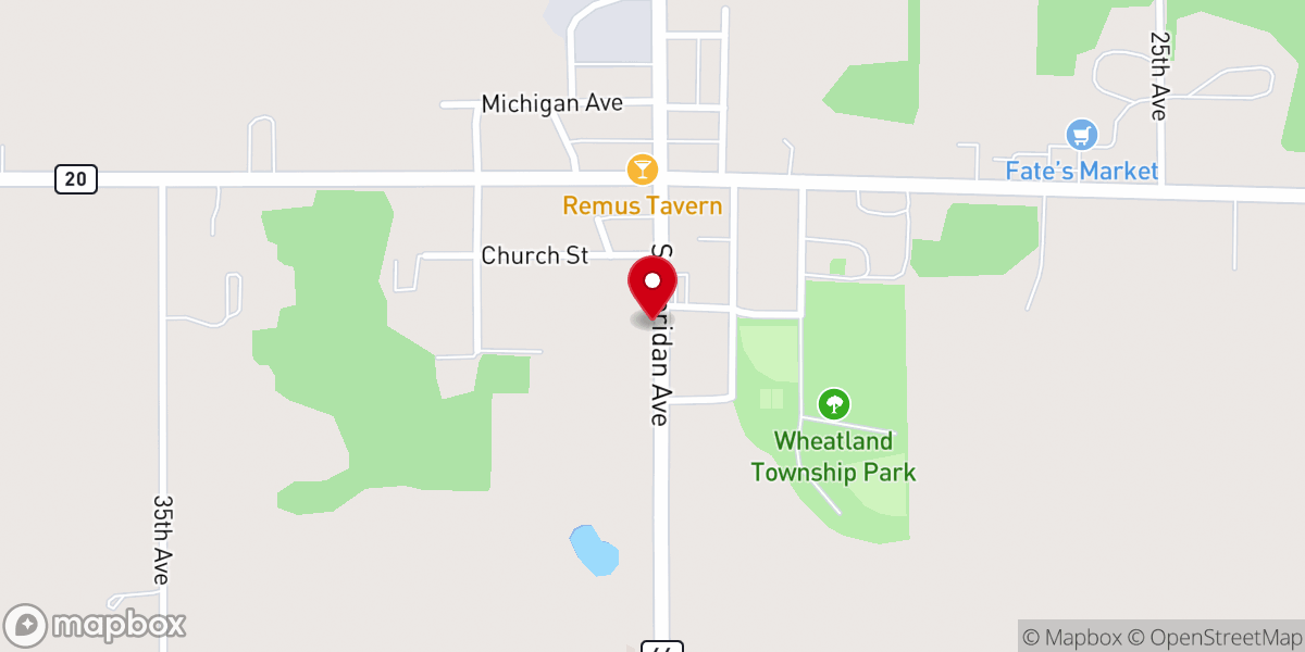 Map showing location of Remus Museum
