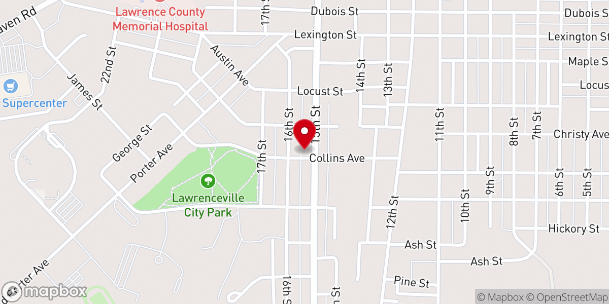 Map showing location of Our Savior Lutheran Church