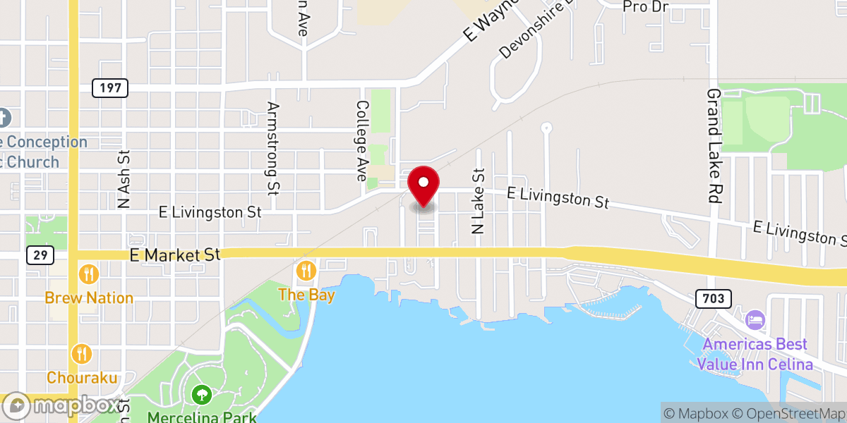 Map showing location of Knights of Columbus