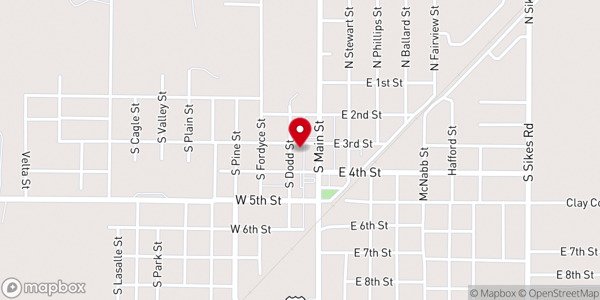 Map showing location of First United Methodist Parsonage