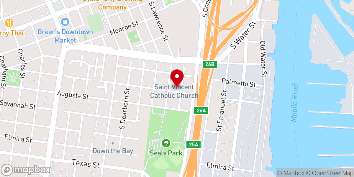 Map showing location of Prince of Peace Catholic Church