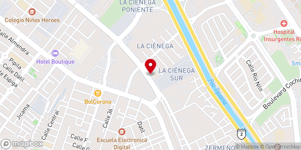 Map showing location of Centro Familiar Cristiano Armagedón