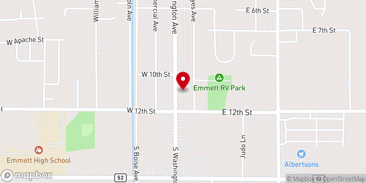 Map showing location of Gem County Chamber of Commerce