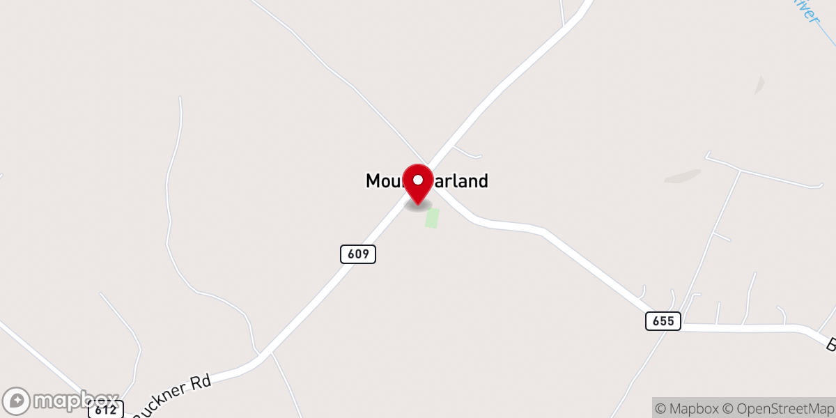 Map showing location of Mt Garland Baptist Church