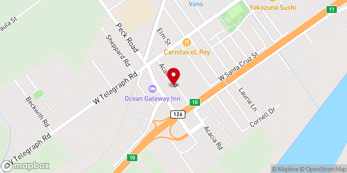 Map showing location of Iglesia Santa Paula, Compañerismo Santa Paula Church