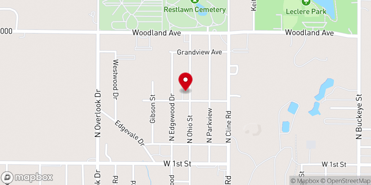 Map showing location of Westside Christian Church