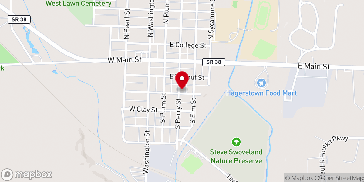 Map showing location of Hagerstown First United Methodist