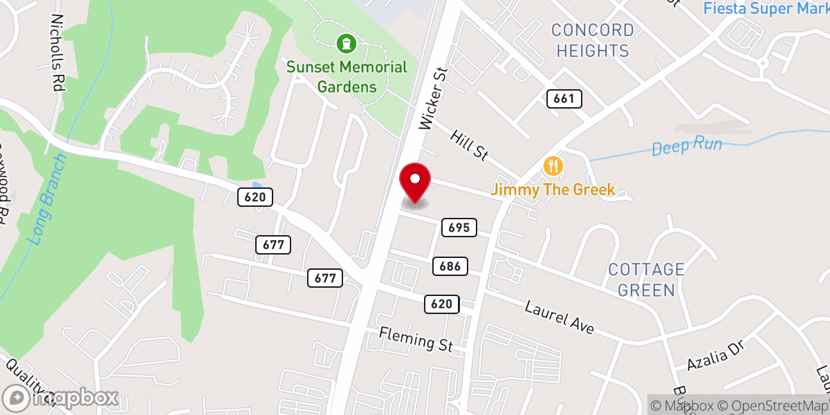 Map showing location of The Church of Pentecost, USA Inc. - Fredericksburg Assembly