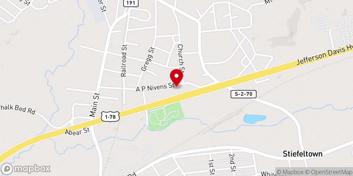 Map showing location of Valley Fair Baptist Church