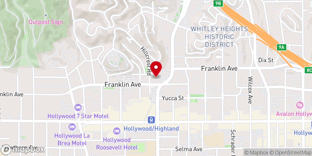 Map showing location of Hollywood United Methodist Church