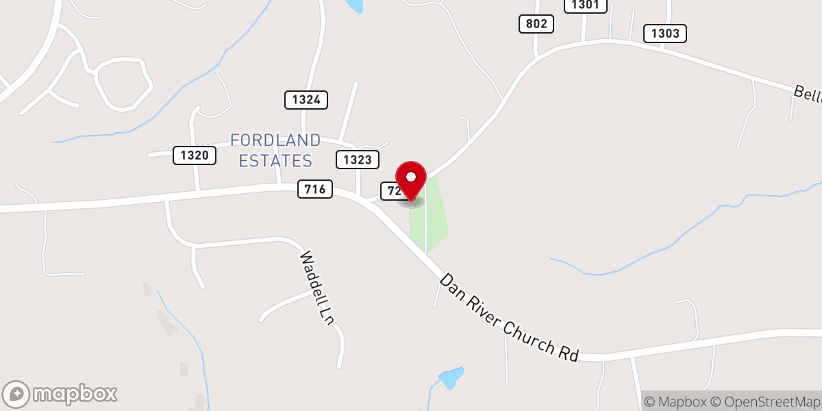 Map showing location of Dan River Baptist Association