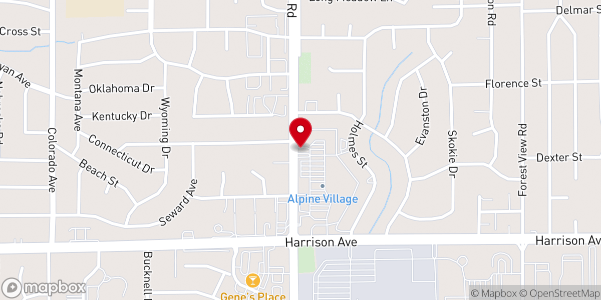 Map showing location of Woodside Congregational Church