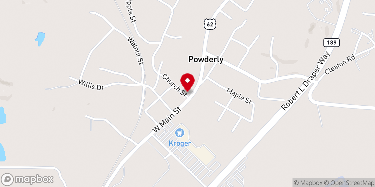 Map showing location of Grace United Baptist Church