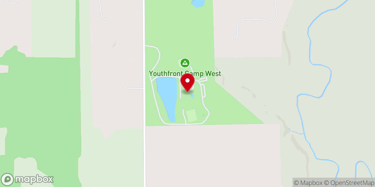 Map showing location of Youthfront Camp West