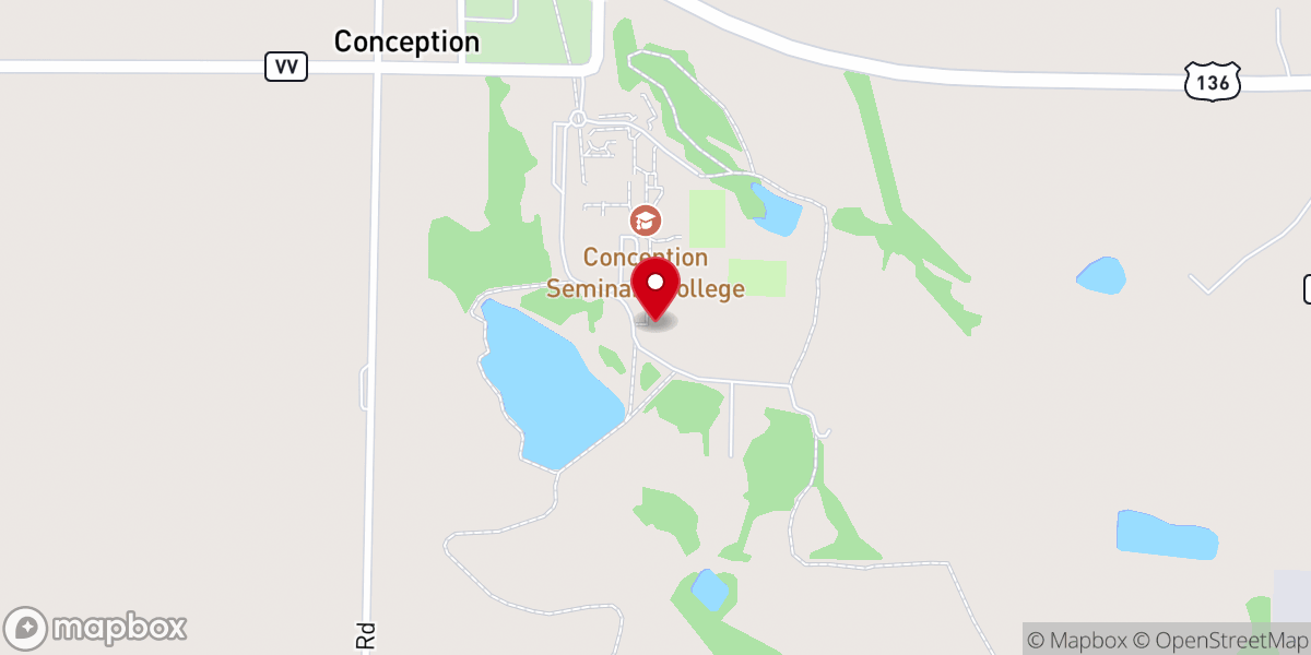 Map showing location of Conception Abbey