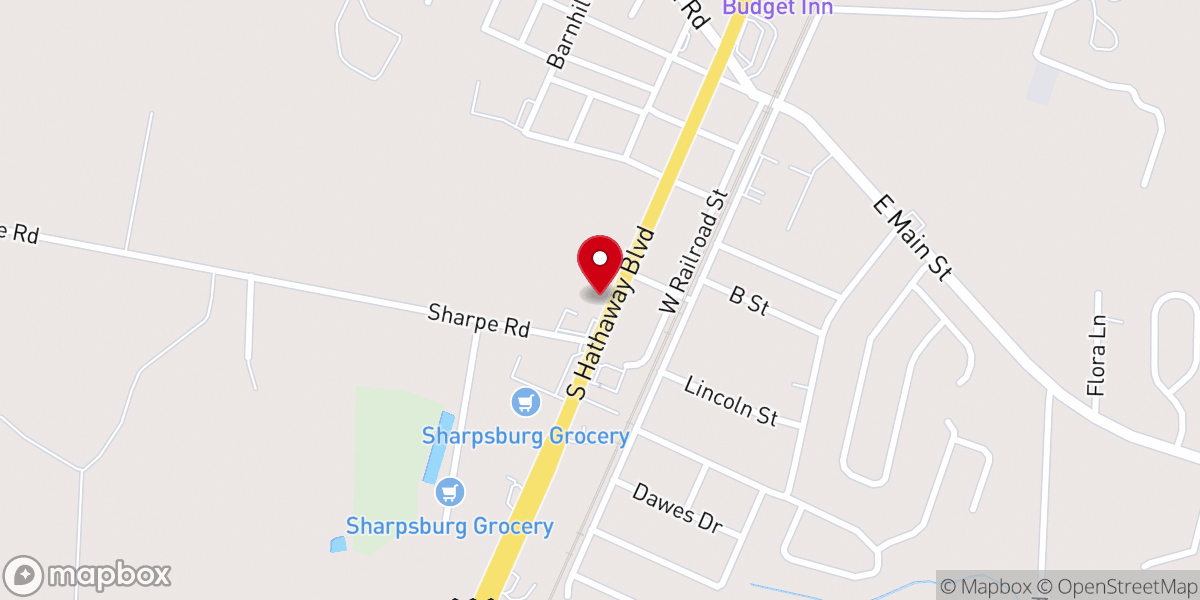 Map showing location of Olive Chapel Baptist Church