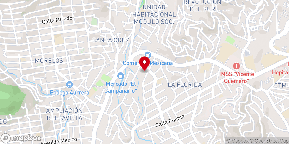 Map showing location of Parroquia de la Sagrada Familia