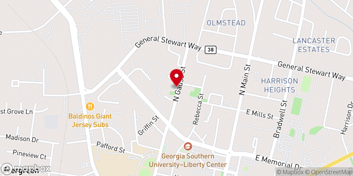 Map showing location of Bethel AME Church