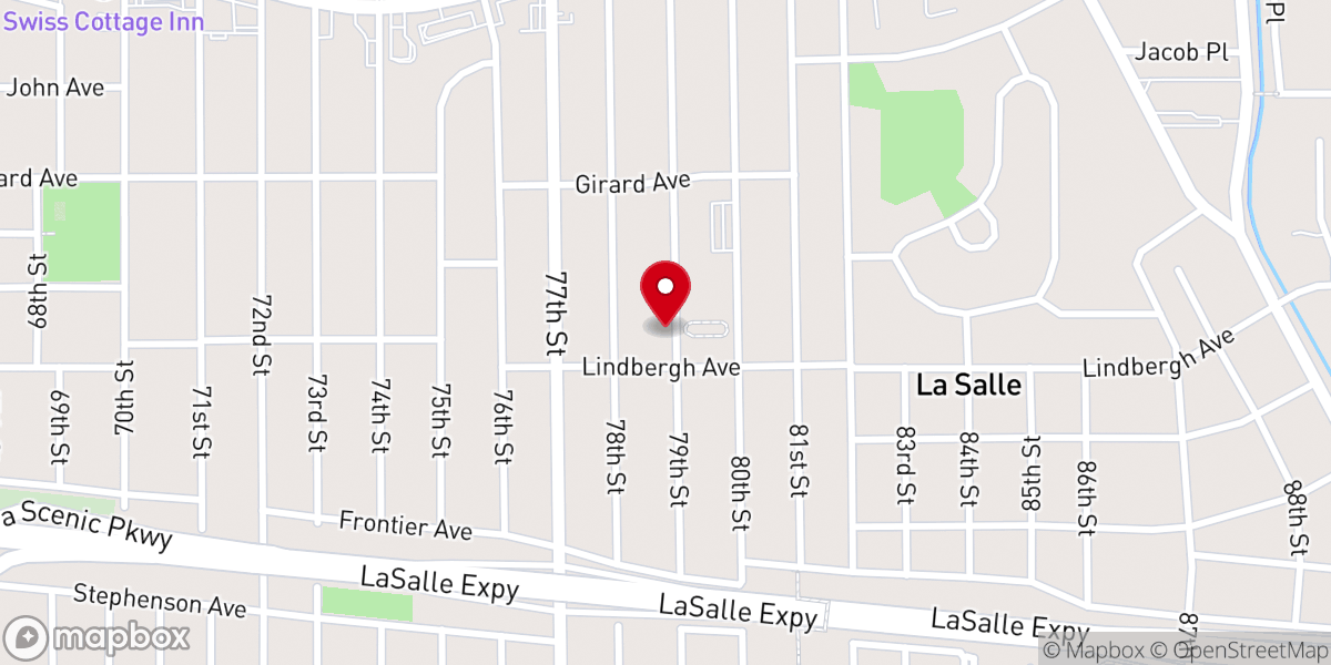 Map showing location of New Life Baptist Church