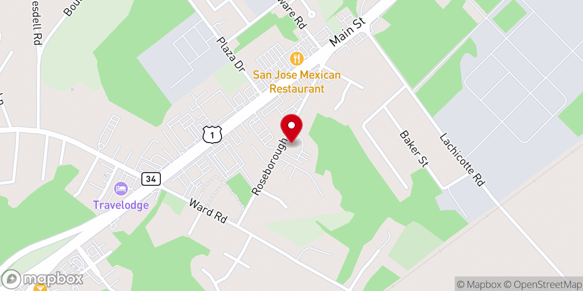 Map showing location of St. John's United Methodist Church
