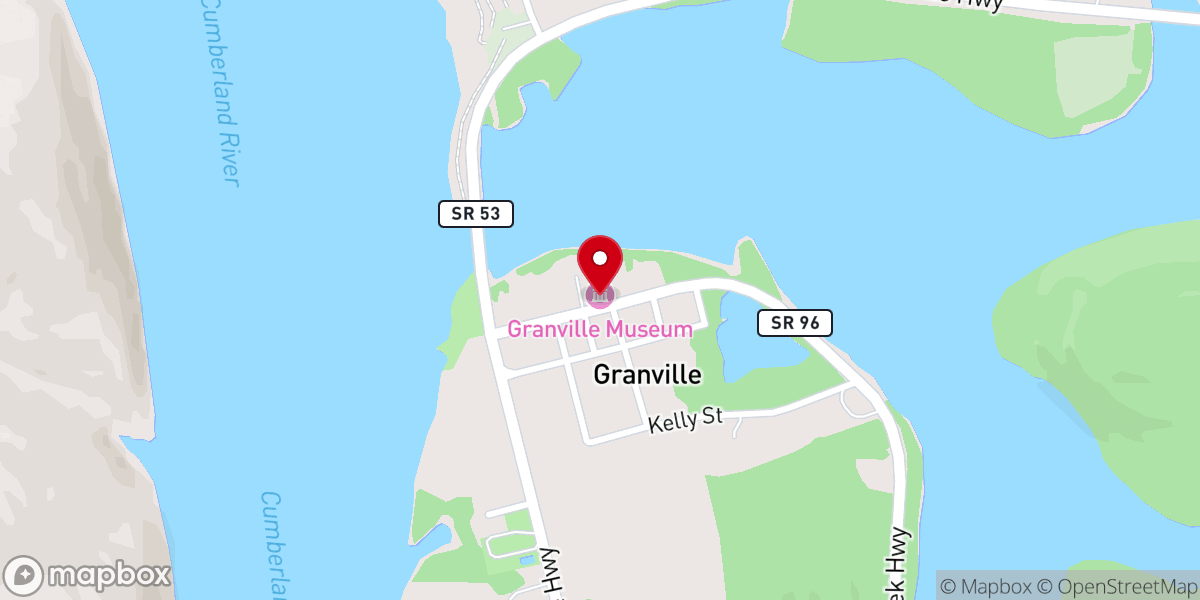 Map showing location of Granville Museum