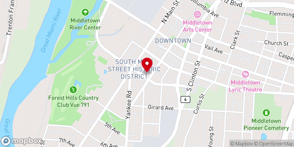 Map showing location of First Church Middletown