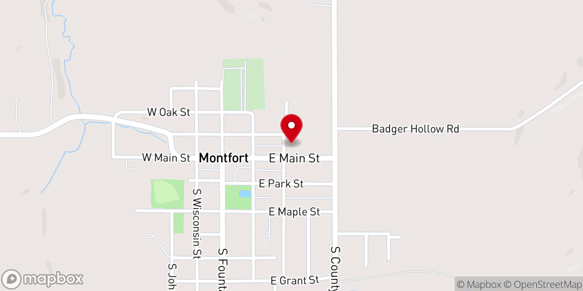 Map showing location of Montfort United Methodist Church