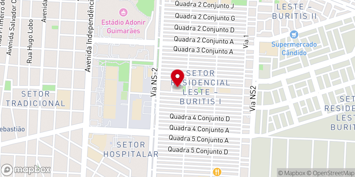 Map showing location of Paróquia Santa Rita de Cássia de Planaltina 4,9