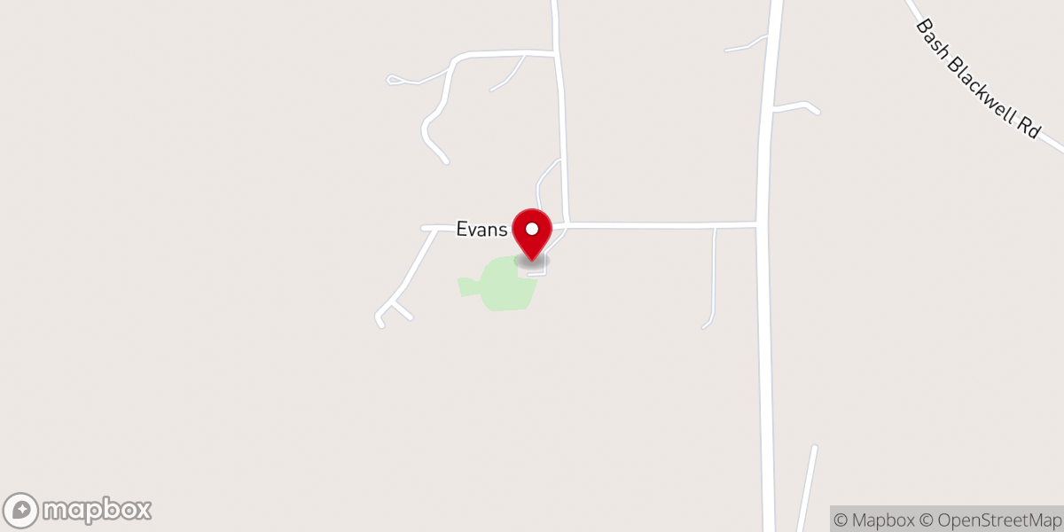Map showing location of New Hopewell Church