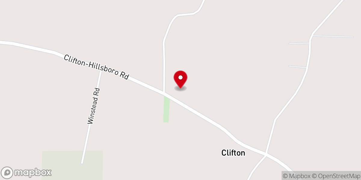 Map showing location of Clifton Baptist Church