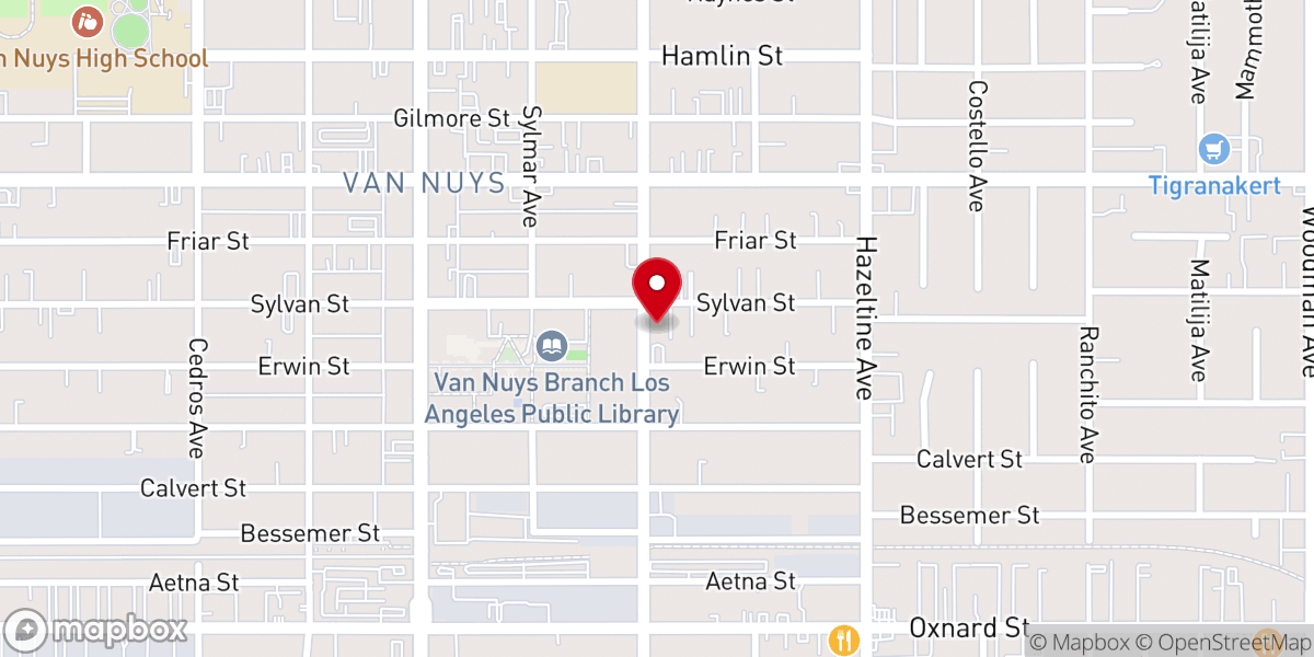 Map showing location of Van Nuys First United Methodist Church