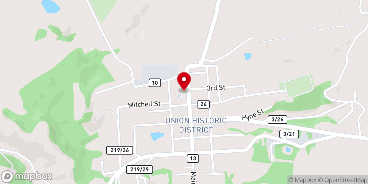 Map showing location of Union Church of God