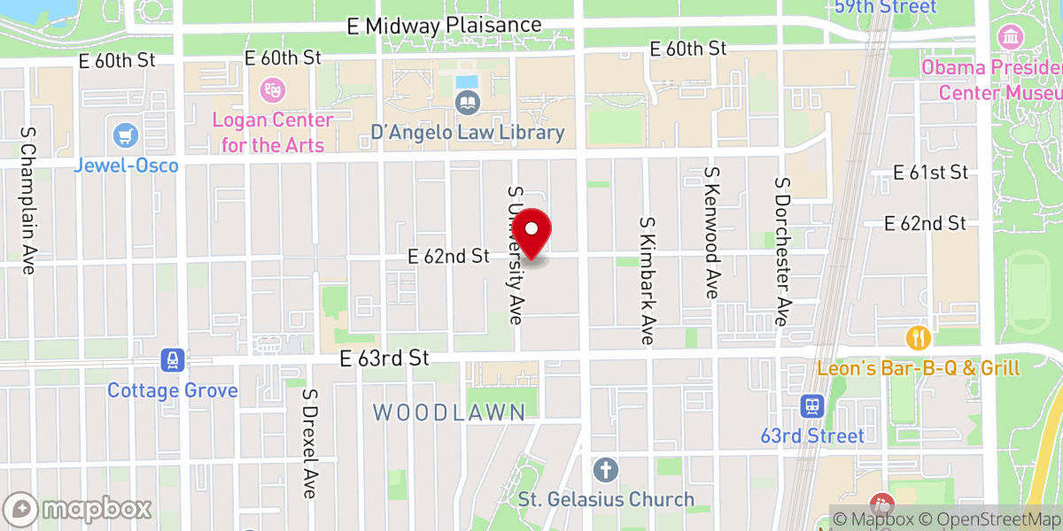 Map showing location of Woodlawn Baptist Church