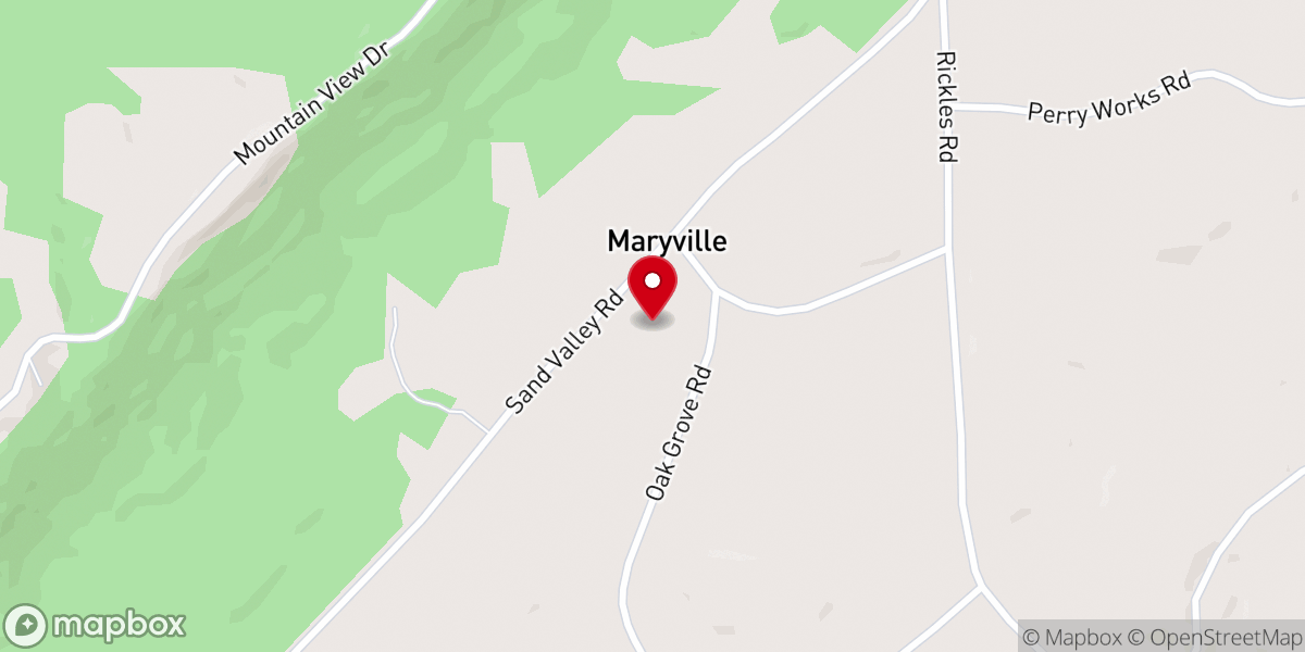 Map showing location of Maryville First Congregational Methodist Church