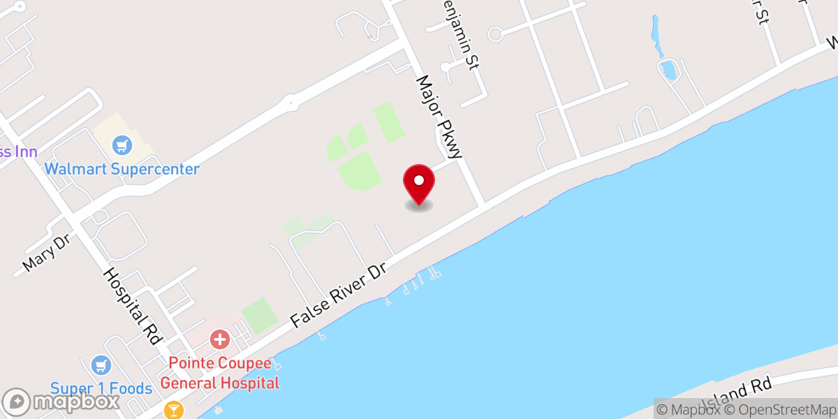 Map showing location of Pointe Coupee Healthcare