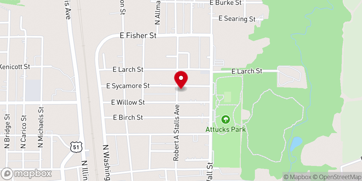 Map showing location of New Zion Missionary Baptist Church