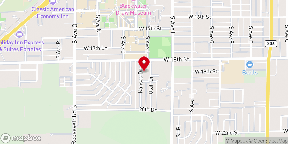 Map showing location of Calvary Baptist Church