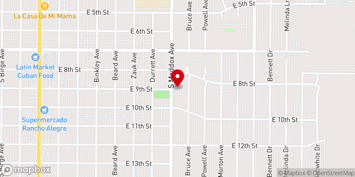 Map showing location of Saints Peter and Paul Parish